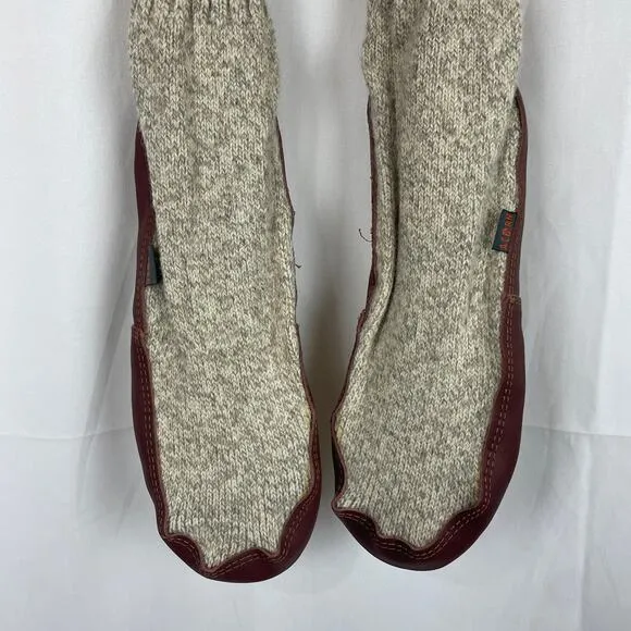 Acorn Mens Original Sock Gray Ragg Wool Cloud Cushion Comfort Slippers Size 9-10