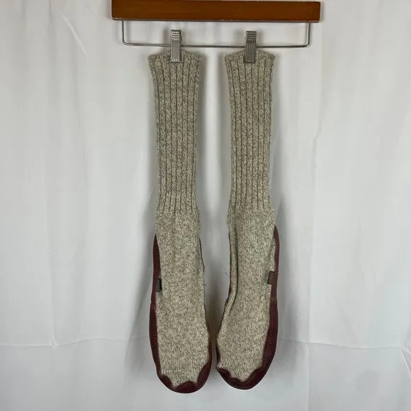 Acorn Mens Original Sock Gray Ragg Wool Cloud Cushion Comfort Slippers Size 9-10