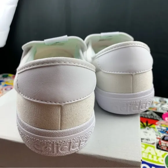 Adidas All White Vulc Raid3r Slip Ons Men's Various Sizes