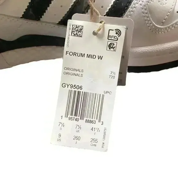 Adidas Basketball Shoes Women 9 White Black Marble Forum Mid Lace Up Sneaker NEW