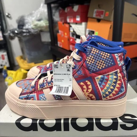 Adidas Bravada 2.0 Mid Platform Women’s IF9133 Patchwork Shoes Sneakers Size 8