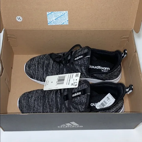 ADIDAS CloudFoam Pure Running Sneakers, Black NIB