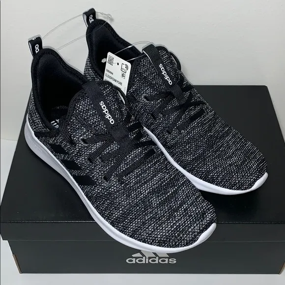 ADIDAS CloudFoam Pure Running Sneakers, Black NIB