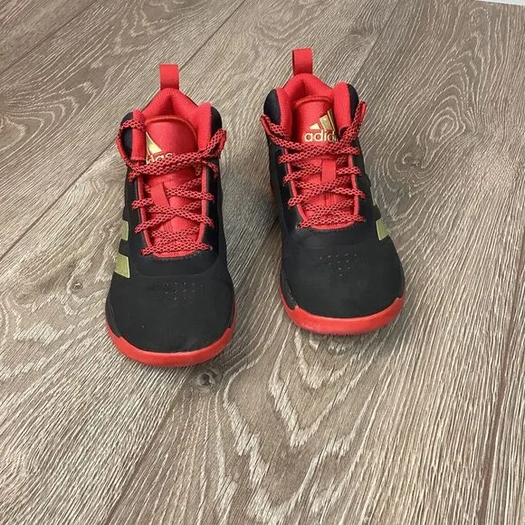 Adidas Cross Em Up‎ 5K Kids Basketball Shoes Youth Size 3.5  Sneakers Black Red