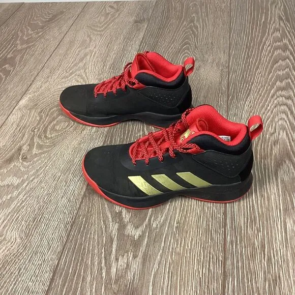 Adidas Cross Em Up‎ 5K Kids Basketball Shoes Youth Size 3.5  Sneakers Black Red
