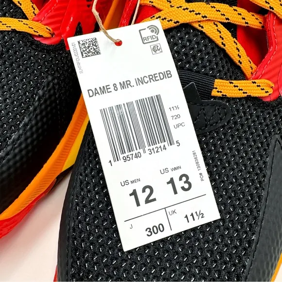 Adidas Dame 8 Mr. Incredible Basketball Sneakers Mens Size 12 Disney Pixar Red