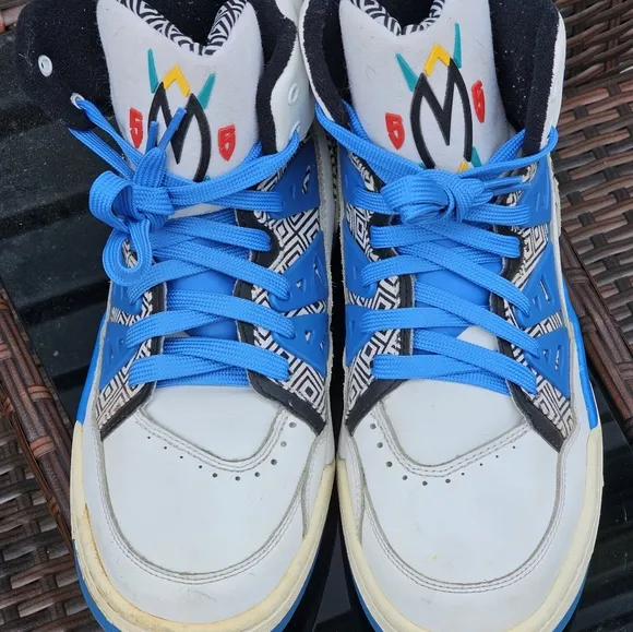 Adidas Dikembe Mutombo White Blue Black Basketball Shoes - G99903 Men's Size 11