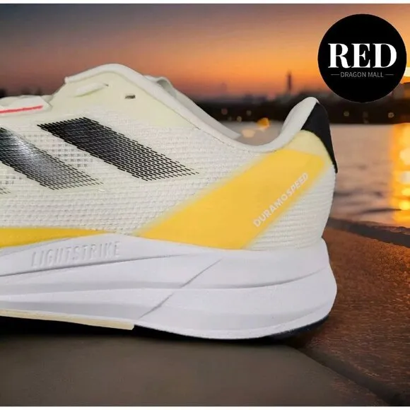 Adidas Duramo Speed M Ivory Core Black Red Running Shoes IE5477 - Men's Size 8.5