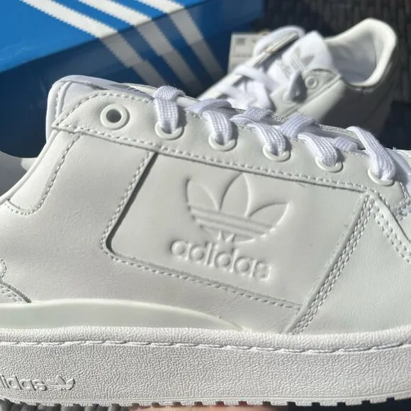 Adidas Forum Bold Women's Athletic Flatform Shoes Triple White FY9042 Size 10