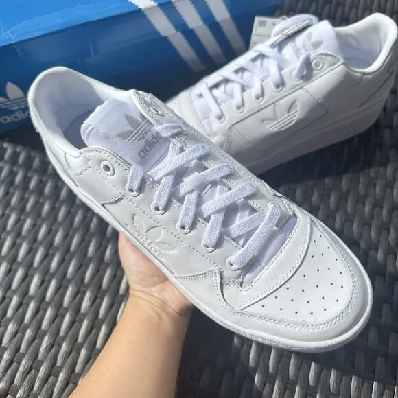 Adidas Forum Bold Women's Athletic Flatform Shoes Triple White FY9042 Size 10