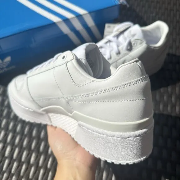 Adidas Forum Bold Women's Athletic Flatform Shoes Triple White FY9042 Size 10