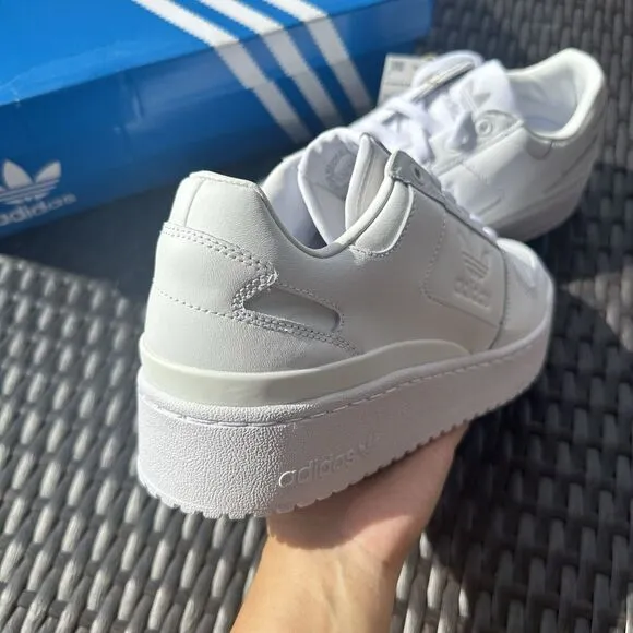 Adidas Forum Bold Women's Athletic Flatform Shoes Triple White FY9042 Size 10