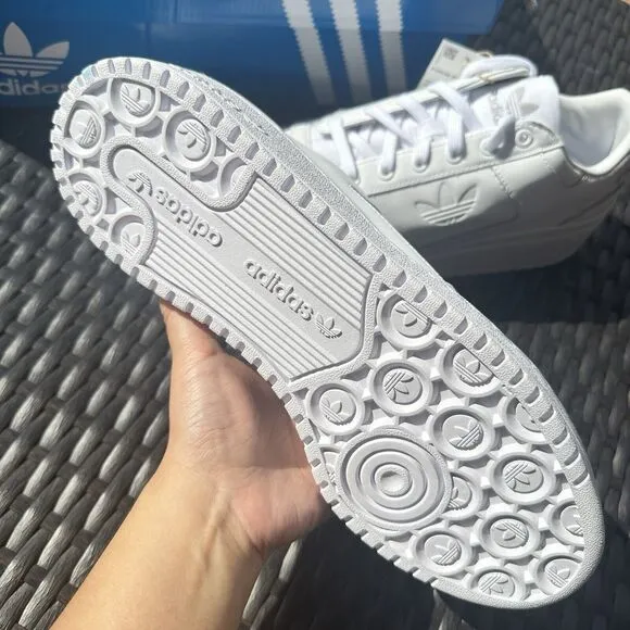 Adidas Forum Bold Women's Athletic Flatform Shoes Triple White FY9042 Size 10