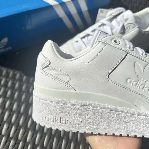 Adidas Forum Bold Women's Athletic Flatform Shoes Triple White FY9042 Size 10