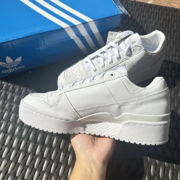 Adidas Forum Bold Women's Athletic Flatform Shoes Triple White FY9042 Size 10