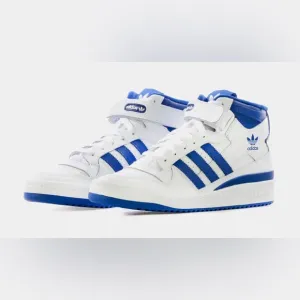 adidas Forum Mid Sneaker white and blue shoes size 4