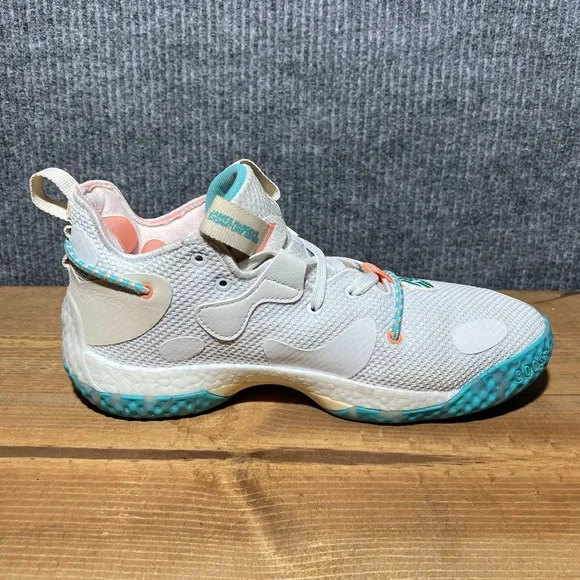 Adidas Harden Vol. 6 Bahama Men's Size 9 White Aqua  Basketball Shoes GW9031