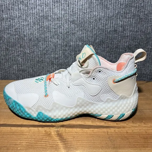 Adidas Harden Vol. 6 Bahama Men's Size 9 White Aqua  Basketball Shoes GW9031