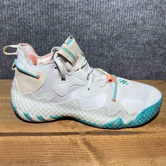 Adidas Harden Vol. 6 Bahama Men's Size 9 White Aqua  Basketball Shoes GW9031
