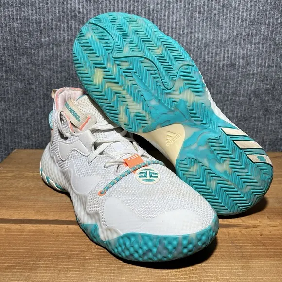 Adidas Harden Vol. 6 Bahama Men's Size 9 White Aqua  Basketball Shoes GW9031