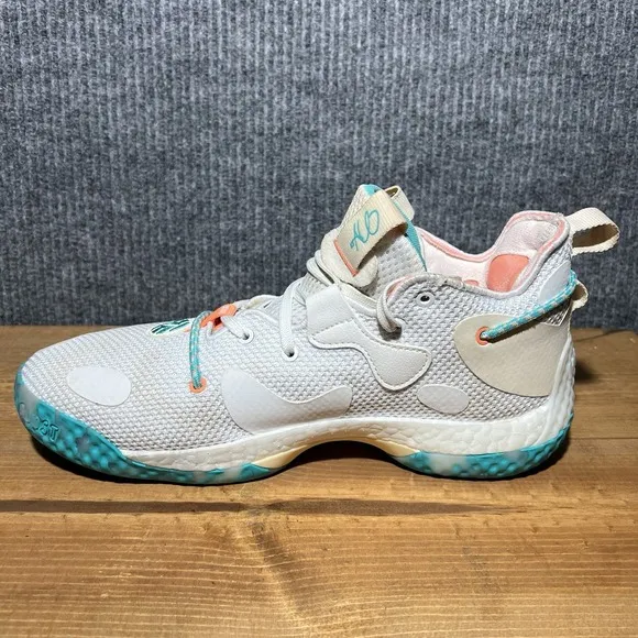 Adidas Harden Vol. 6 Bahama Men's Size 9 White Aqua  Basketball Shoes GW9031