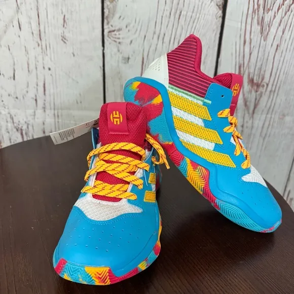 ADIDAS JAMES HARDEN STEPBACK Kids Colorful Athletic Shoes Limited Edition 6Y NWT