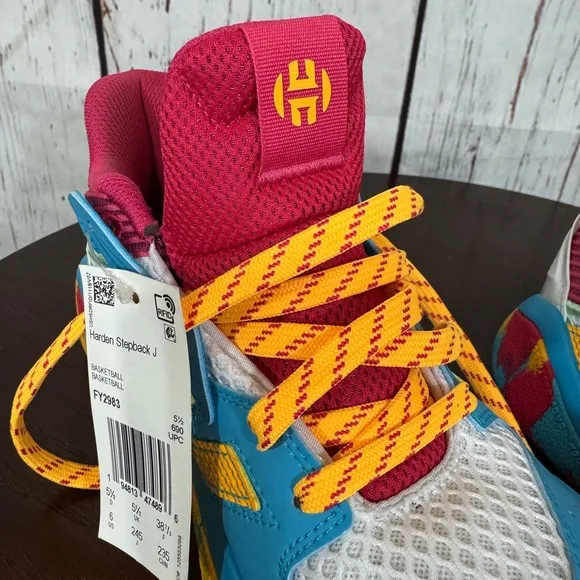 ADIDAS JAMES HARDEN STEPBACK Kids Colorful Athletic Shoes Limited Edition 6Y NWT
