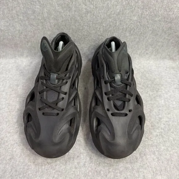 Adidas Men Shoes 6.5 Adifom Q Triple Black Carbon Chunky Lace Up Low Top Sneaker