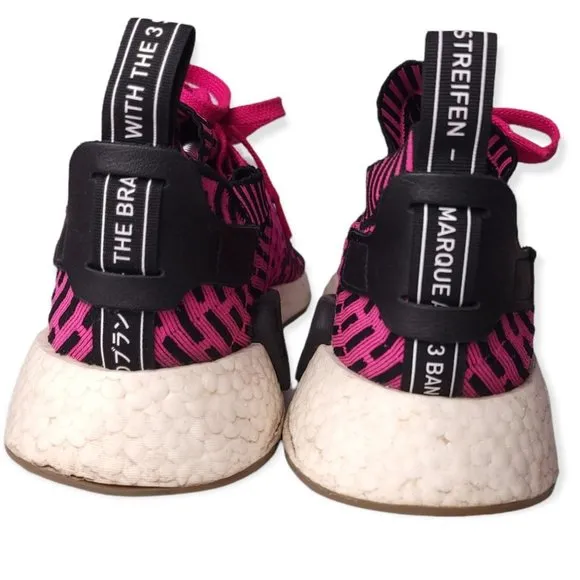 Adidas NMD R2 Primeknit Running Shoes Japanese Shock Pink BY9697 Mens Size 12