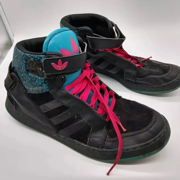 Adidas Original Adi-Rise AR 3.0 Sneakers Mens 13 Black Blue High Top Shoes Strap