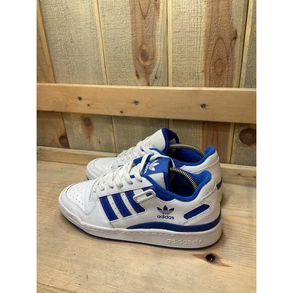 adidas Originals Forum Low J White Royal Blue Junior US7 Boys Shoes FY7974 EU40