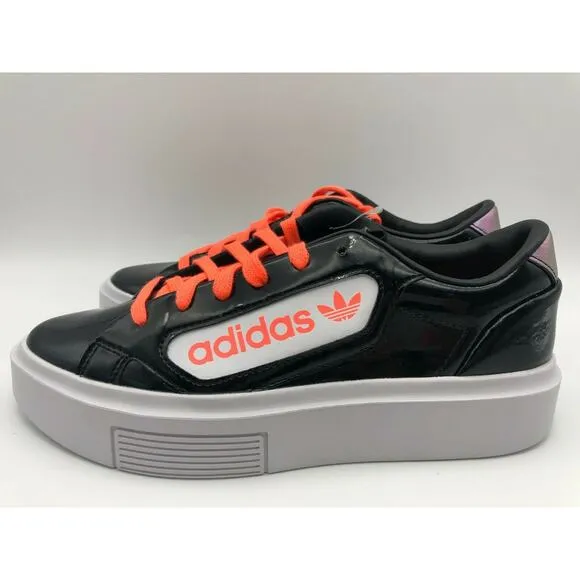 adidas Originals Sneakers Sleek Super W Black Coral Patent EF4954 Size 7 NWT🛒