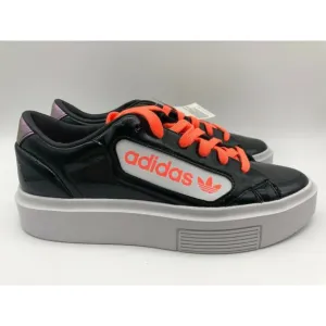adidas Originals Sneakers Sleek Super W Black Coral Patent EF4954 Size 7 NWT🛒