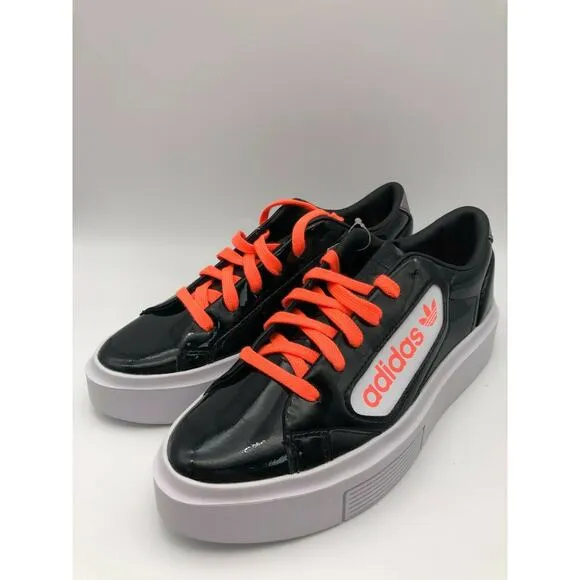 adidas Originals Sneakers Sleek Super W Black Coral Patent EF4954 Size 7 NWT🛒