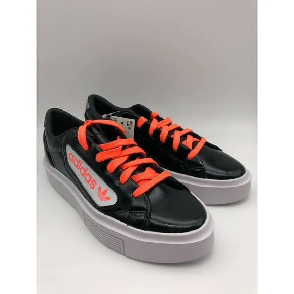 adidas Originals Sneakers Sleek Super W Black Coral Patent EF4954 Size 7 NWT🛒