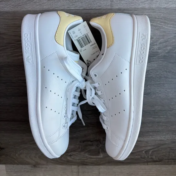 Adidas Originals Stan Smith EF4335 Men’s 7.5 White Easy Yellow Leather Sneakers