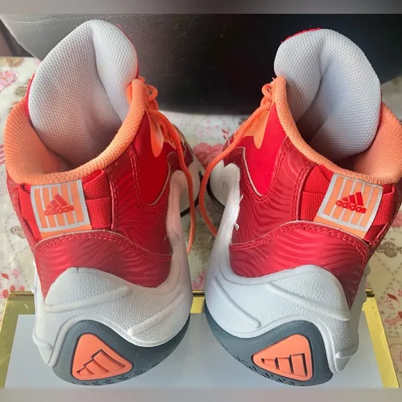 Adidas Real Deal Vivid Red Mid Sneakers #Q32863 Red-Orange-White colors size 9.5
