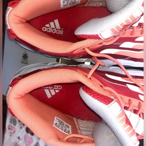 Adidas Real Deal Vivid Red Mid Sneakers #Q32863 Red-Orange-White colors size 9.5