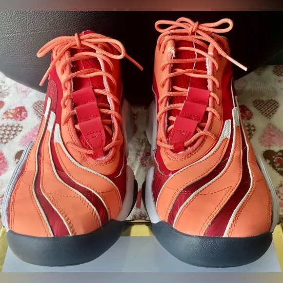 Adidas Real Deal Vivid Red Mid Sneakers #Q32863 Red-Orange-White colors size 9.5