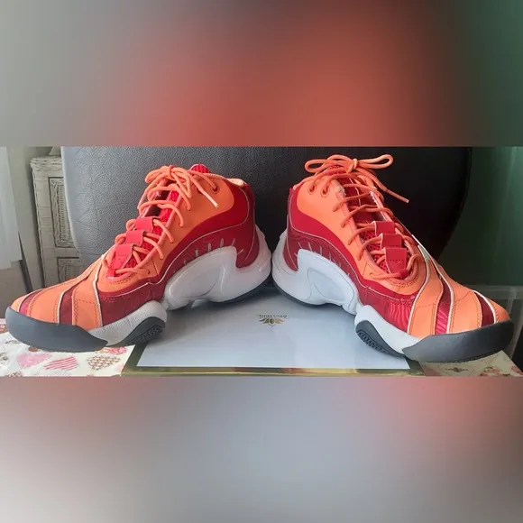 Adidas Real Deal Vivid Red Mid Sneakers #Q32863 Red-Orange-White colors size 9.5