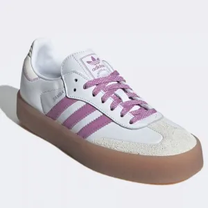 Adidas Sambae Cloud White Purple Leather Sneaker Shoe Size 7‎ NEW WITH TAG