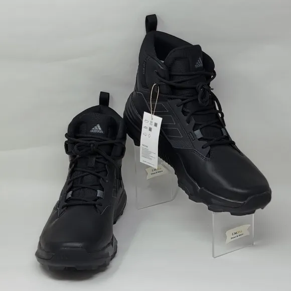 Adidas Terrex Unity Leather Mid Rain.RDY Black Boots GZ3325 Men's Size Multi New
