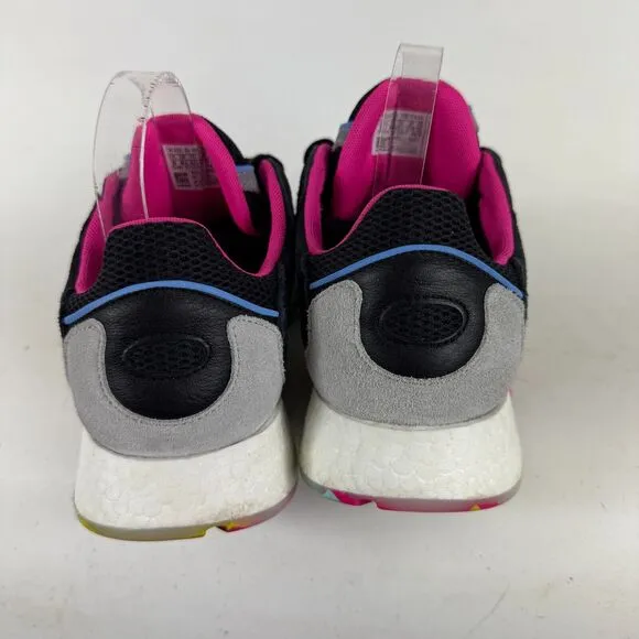 Adidas Tresc Run Sneakers Men 9 Black Pink Low Top Athletic Running Shoes EG5023