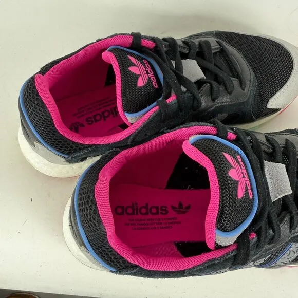 Adidas Tresc Run Sneakers Men 9 Black Pink Low Top Athletic Running Shoes EG5023