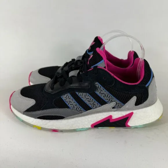 Adidas Tresc Run Sneakers Men 9 Black Pink Low Top Athletic Running Shoes EG5023