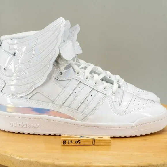 Adidas X Jeremy Scott Forum Hi Wings 4.0 Men's Size 9.5 Shoes White Opal Patent