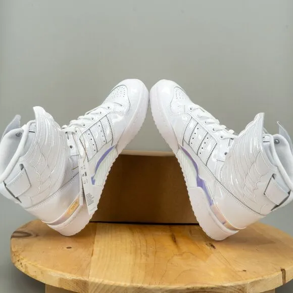 Adidas X Jeremy Scott Forum Hi Wings 4.0 Men's Size 9.5 Shoes White Opal Patent