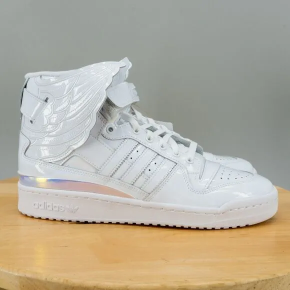 Adidas X Jeremy Scott Forum Hi Wings 4.0 Men's Size 9.5 Shoes White Opal Patent
