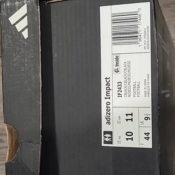 Adizero Impact Football Cleats- Black Size 10