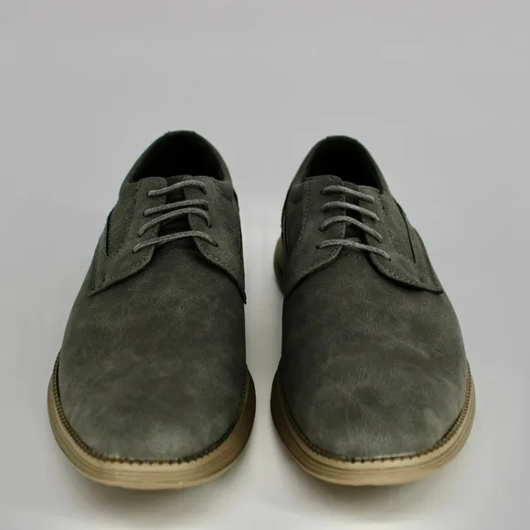 Adolfo Gianluca Plain Toe Casual Oxford Shoes Size 10.5 Grey Faux Leather NEW